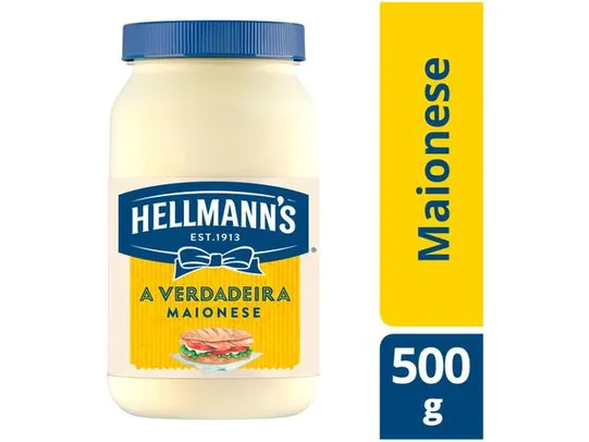 [Cliente Ouro] Leve 3 Pague1 | Maionese Hellmanns Tradicional - 500g | R$1,86 cada