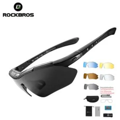 [Primeira Compra] Óculos de Sol Esportivo Masculino ROCKBROS (5 Lentes)