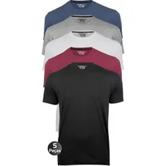 Kit 5 Camisetas Masculinas Básica Lisa Algodão 30.1 Premium 