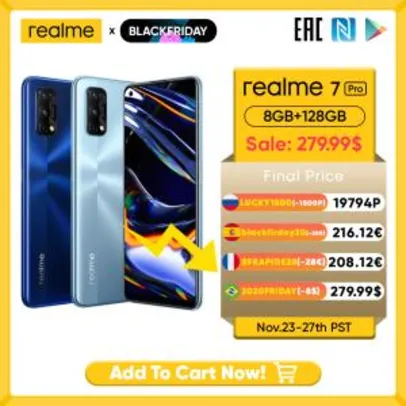 Smartphone Realme 7 pro 8GB + 128GB - Versão Global | R$1.528