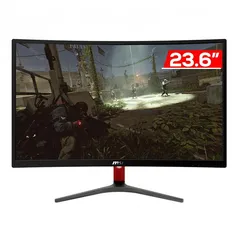 Monitor Gamer MSI Optix G24C 23.6 LED Curvo 144Hz 1ms FHD DVI/HDMI/DP Preto/Vermelho, Optix G24C