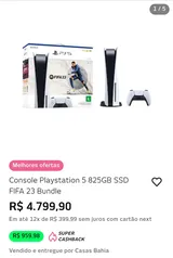 [R$ 3840 NEXTSHOP] Playstation 5 825GB SSD FiFa Bundle