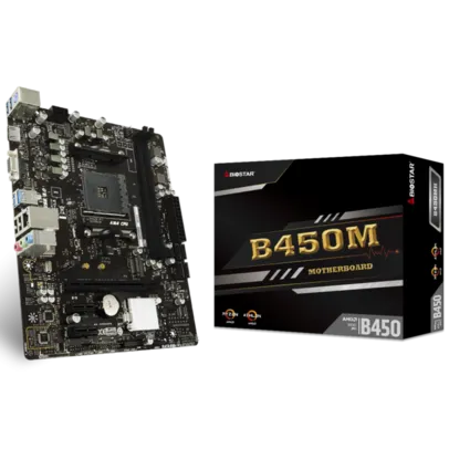 Placa Mãe Biostar B450MH, Chipset B450, AMD AM4, mATX, DDR4