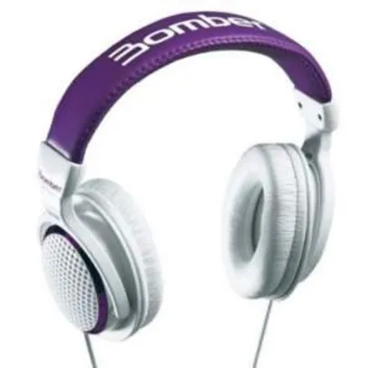 [RICARDO ELETRO]Fone de Ouvido Bomber Violet com Hastes Reguláveis e Flexíveis - Branco/Roxo - HB 01 R$ 30