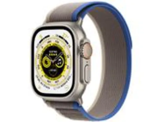 Apple Watch Ultra 49mm GPS + Cellular Caixa Titânio Pulseira Loop Trail Azul e Cinza