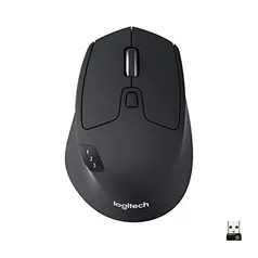 Mouse sem fio Logitech M720 Triathlon com Tecnologia FLOW, USB Unifying ou Bluetooth para até 3 dispositivos e Pilha Inclusa