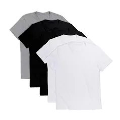 Kit 5 Camiseta Masculina Lisa Algodão Premium 30.1 Básica Casual