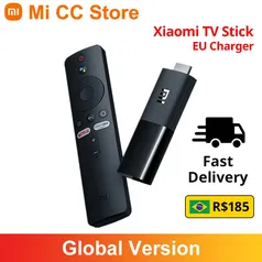 Versão global Xiaomi Mi TV Stick Android TV 9.0 HDR 1080P 1GB RAM 8GB ROM Mi