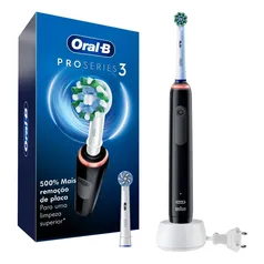 Oral-B PRO Series 3: Escova de dentes elétrica com cabo recarregável, sensor de pressão e timer
