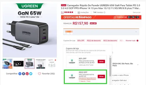 Imagem na descrição da promoção