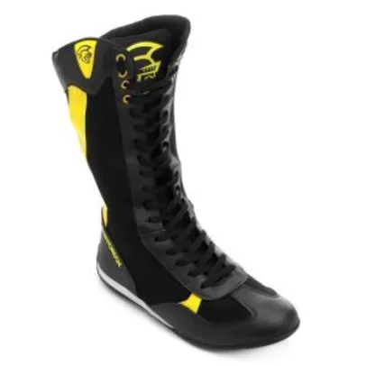 Tênis Cano Alto Pretorian Leg-Lock Masculino - Preto e Amarelo