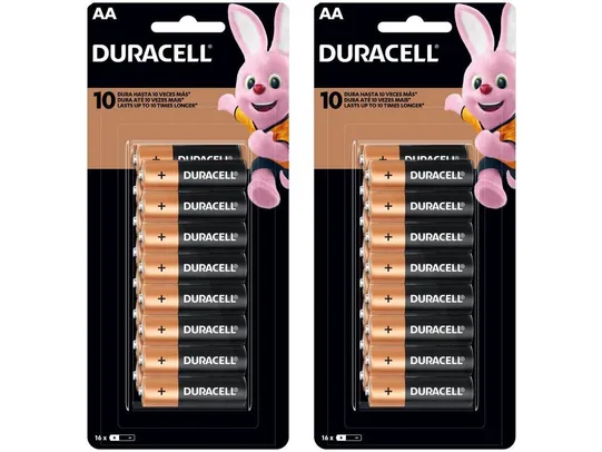 Kit de Pilha AA Pequena Alcalina 32 Unidades - Duracell