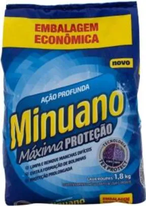 [C. OURO] Sabão em Pó Minuano Máxima Proteção - Ação Profunda 1,8kg | R$9