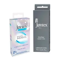 Kit Jontex Preservativo Sensação Invisível 4 Unidades + Gel Lubrificante Íntimo Neutro 50g