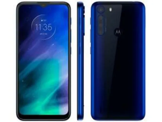 [ APP + Cliente Ouro + CUPOM] Smartphone Motorola One Fusion 128GB Azul Safira - 4GB RAM Tela 6,5” Câm. Quádrupla + Selfie 8MP