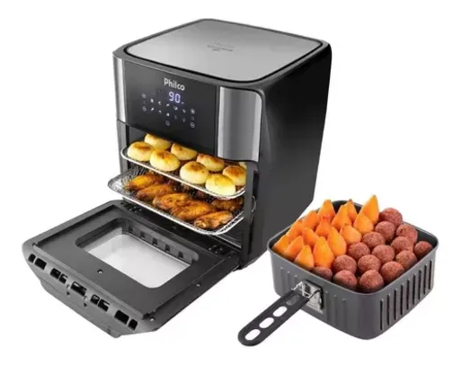 Fritadeira Air Fryer Philco Oven Pfr2200p 2 Em 1, 12 Litros, 110v