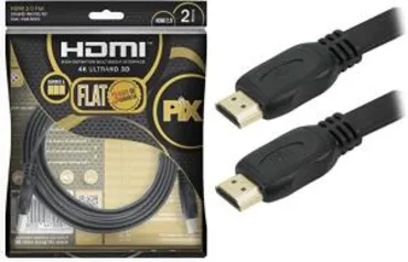 Cabo Hdmi 2.0 4K Hdr 19P 2M Pix Flat Gold, Preto