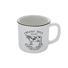 Lyor Creamy Milk Caneca de Porcelana, Branco/Preto, 230 ml