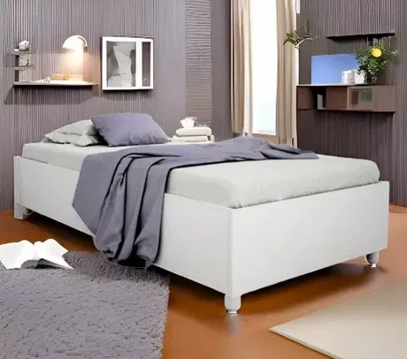 Cama Box Solteiro Mônaco Branco - Tcil Móveis