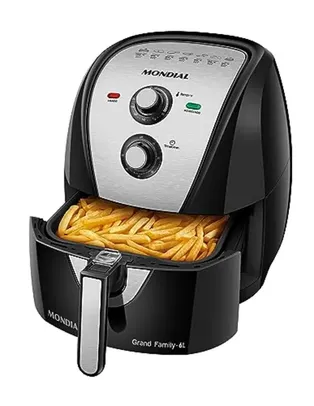 Fritadeira Sem Óleo Air Fryer 6L, Mondial, Preto/Inox, 1900W, 110V - AFN-60-BI