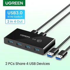 UGREEN USB Interruptor KVM 3.0 2.0 Para PC Teclado E Mouse Impressora Windows10 2 PCs Compartilhar 4