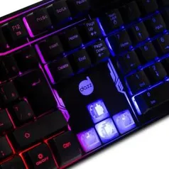 Teclado Gamer DAZZ Rapid Fire Revolution, Rainbow, ABNT2 | R$60