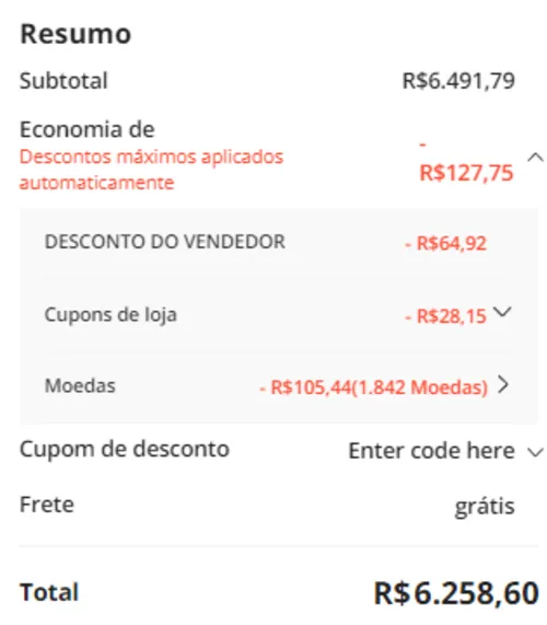 Imagem na descrição da promoção