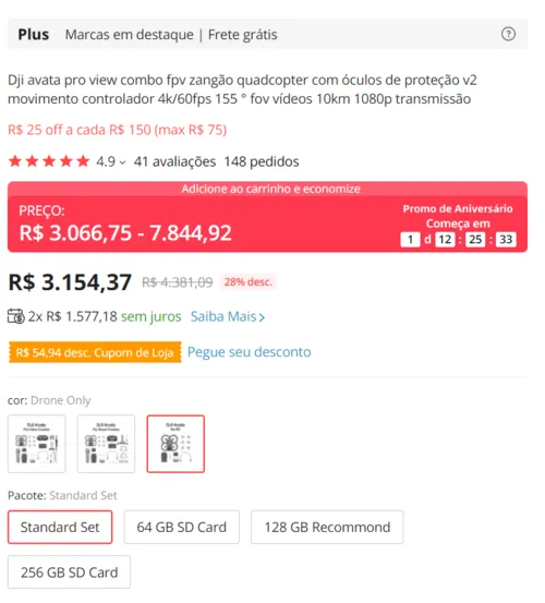 Imagem na descrição da promoção