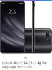 Celular Xiaomi Mi 8 Lite 4g Dual 64gb 4gb Ram Preto - R$1000