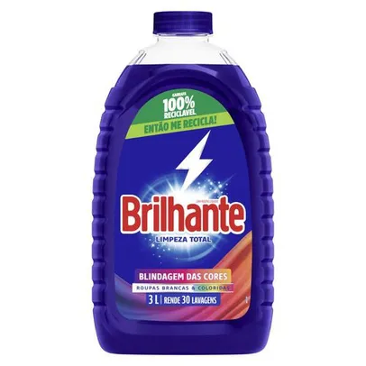 Detergente Líquido Brilhante Roupas Brancas E Coloridas 3l