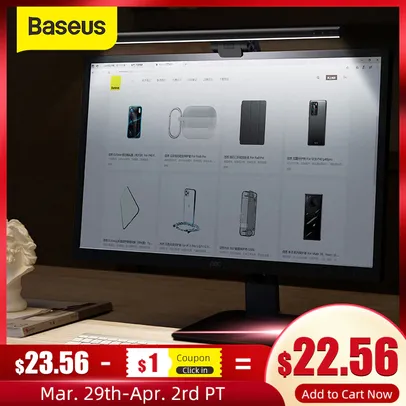 Luminária de mesa para Monitor Baseus Dimerizável | R$142