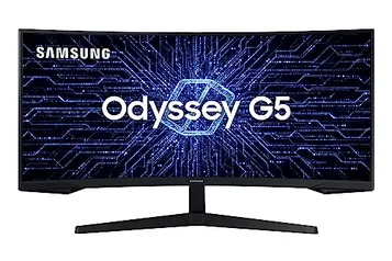 Samsung ‎C34G55TWWL Odyssey 34' - Monitor Gamer Curvo, WQHD, 165Hz, 1ms, tela ultrawide, HDMI, Disp