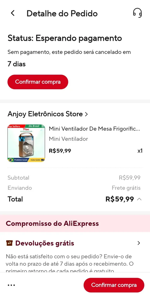 Imagem na descrição da promoção