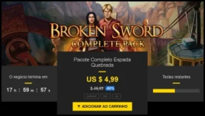 Pacote Completo Broken Sword 90% De Desconto