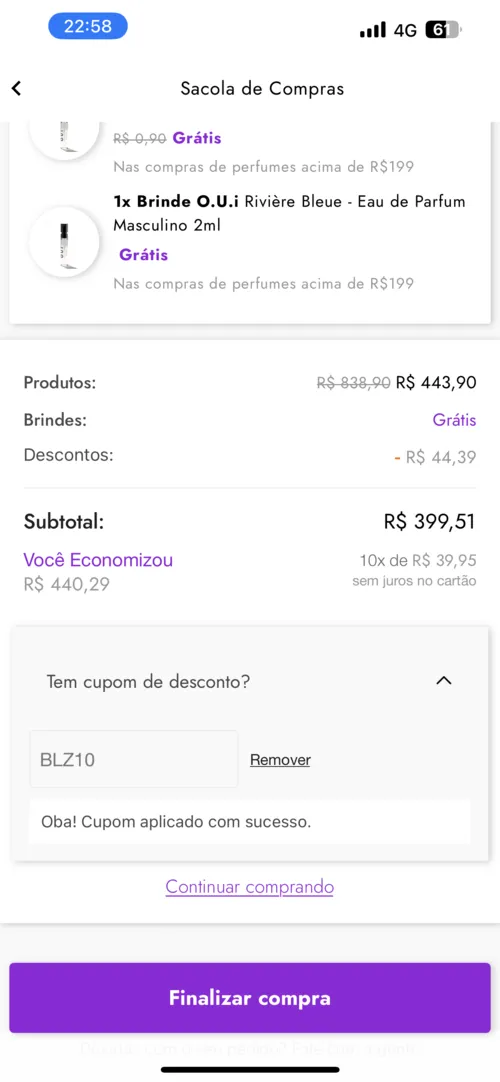 Imagem na descrição da promoção