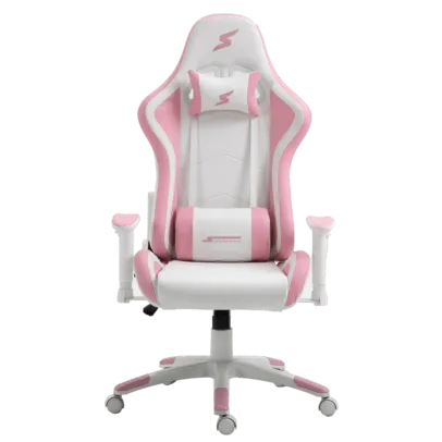 Cadeira Gamer SuperFrame Goddess, Reclinável, Suporta até 145KG, Rosa e Branco