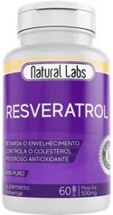 Resveratrol Natural Labs 60 Cápsulas 500mg - R$25