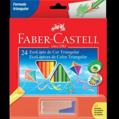 (Prime) Lápis de Cor Triangular 24 Cores e 1 Apontador, Faber-Castell