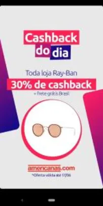 Toda Loja Ray-Ban com 30% de Cashback + Frete Grátis
