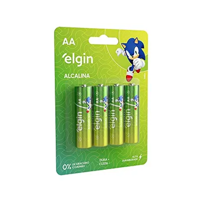 (Super R$ 5) Pilha Alcalina AA Elgin com 4 unidades Comum