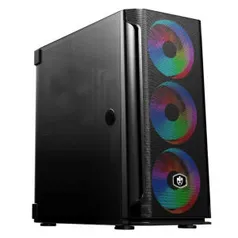 GABINETE GAMER EVOLUT EG-812 MESH PRO RGB, COM UMA FAN TRASEIRA E LATERAL EM VIDRO