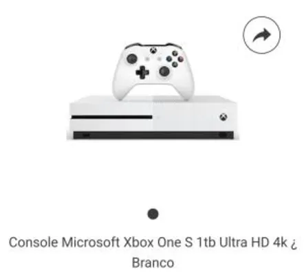 [AME] Console Microsoft Xbox One S 1tb Ultra HD 4k  Branco por R$ 1279 ( usando AME)