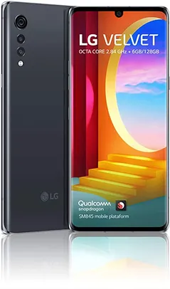 Smartphone LG Velvet 128GB Aurora Gray Octa-Core - 6GB RAM Tela 6,8” Câm. Tripla + Selfie 16MP 