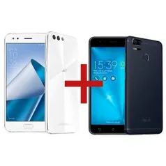 Zenfone 4 4GB/64GB Snapdragon 660 Branco + Zenfone Zoom S 3GB/32GB Preto - R$ 2199