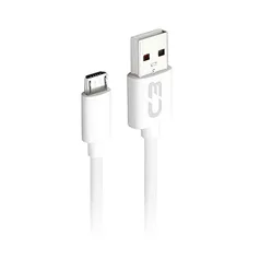 Cabo USB-Micro USB C3Plus CB-M10WH 1M Branco - Compatível com Android USB-Micro Corrente 2A