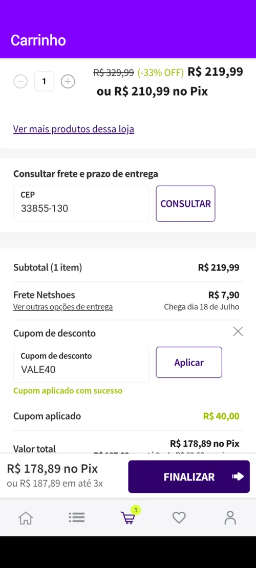 Imagem na descrição da promoção