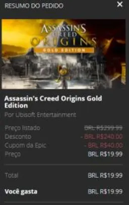 Assassin's Creed Origins Gold Edition | R$ 20
