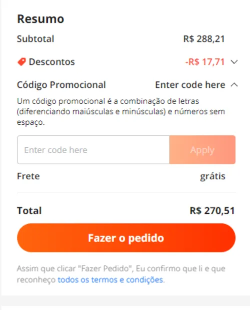 Imagem na descrição da promoção