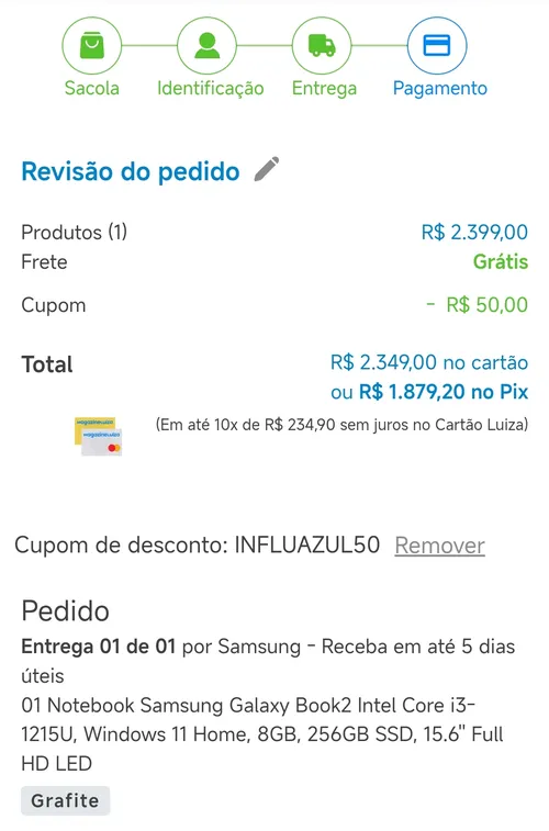 Imagem na descrição da promoção