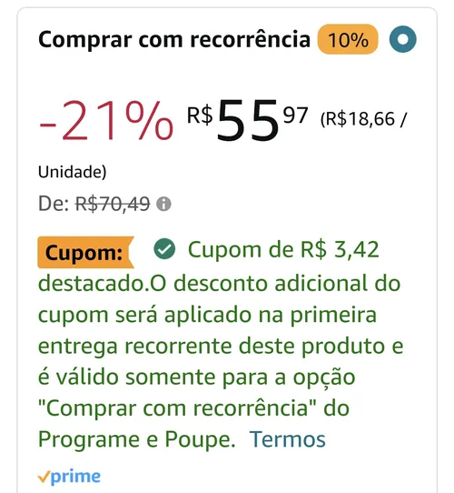 Imagem na descrição da promoção